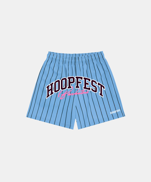 Hoopfest Mesh Stripe Shorts (Light Blue)